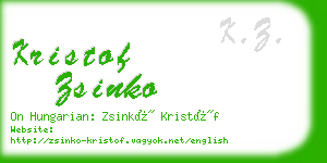 kristof zsinko business card